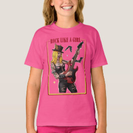 Rock Like a Girl  – Cool Heavy Metal Girl  T-shirt