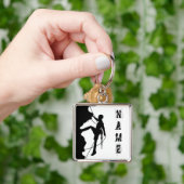 Rock-limmer Silhouette Large (2,00 inch) Square Ke Sleutelhanger (Hand)