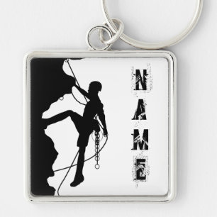 Rock-limmer Silhouette Large (2,00 inch) Square Ke Sleutelhanger