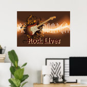 Rock Lives - Rock Music Poster (Thuiskantoor)