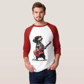 Rock Love Dog – Heart Guitar Art T-shirt (Voorkant volledig)