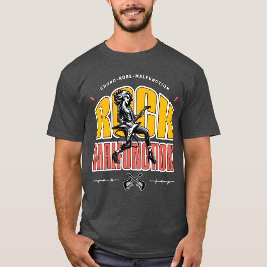 Rock Malfunction When Guitars Go Rogue T-shirt (Voorkant)
