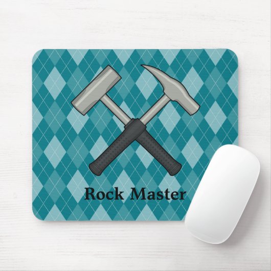 Rock Master! Crossed Geology Hammers Muismat (Met muis)