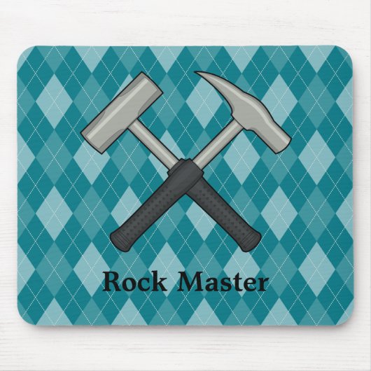 Rock Master! Crossed Geology Hammers Muismat (Voorkant)