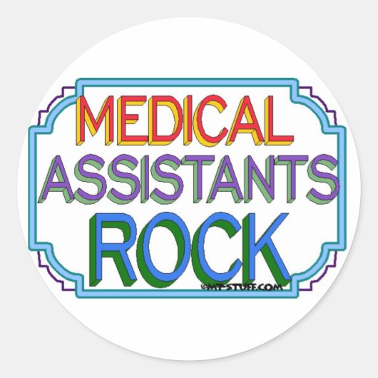Rock medische assistenten ronde sticker (Voorkant)