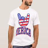 Rock Merica Grappig Ik hou van Amerika Vierde van T-shirt (Voorkant)