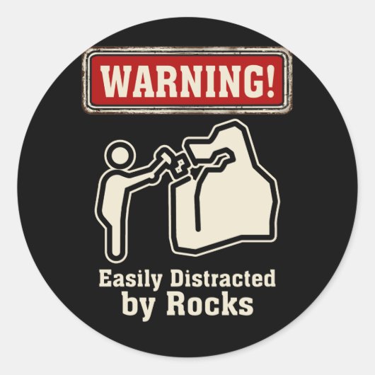 Rock Mineral Collector Easily Distracted By Rocks Ronde Sticker (Voorkant)