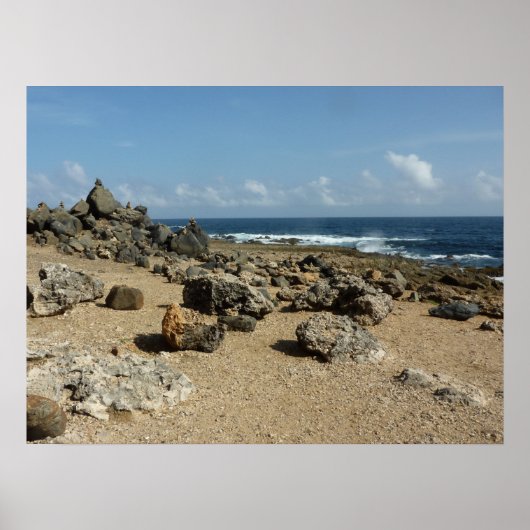 Rock-monumenten aan de kust van Aruban Poster (Voorkant)