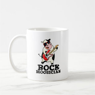 Rock Moosician Funny Koe Musician Pun Koffiemok