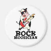 Rock Moosician Funny Koe Musician Pun Magneet (Voorkant)