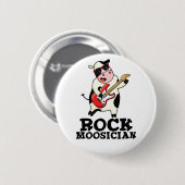 Rock Moosician Funny Koe Musician Pun Ronde Button 5,7 Cm (Voorkant /achterkant)