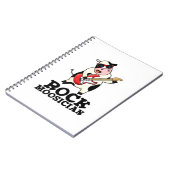 Rock Moosician Grappige Koe Muzikant Stunt  Notitieboek (Linkerzijde)