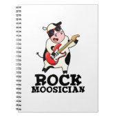 Rock Moosician Grappige Koe Muzikant Stunt Notitieboek (Voorkant)