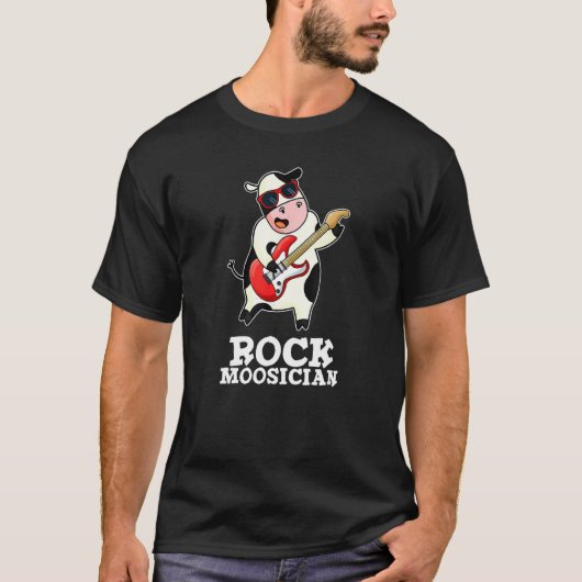 Rock Moosician Grappige Koe Punt T-shirt (Voorkant)