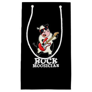 Rock Mosician Funny Koe Musicus Pun Dark BG Klein Cadeauzakje