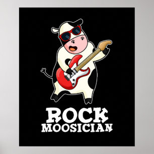 Rock Mosician Funny Koe Musicus Pun Dark BG Poster