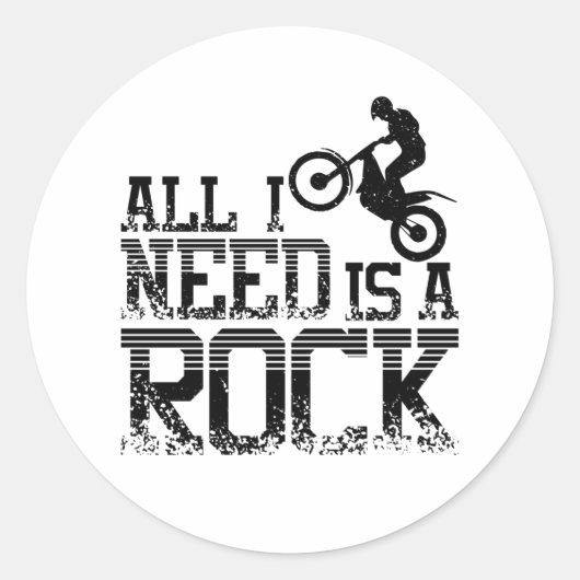 Rock Moto Trial Bike Ronde Sticker (Voorkant)