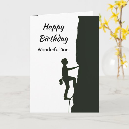 Rock, Mountain Climbing Birthday Son Kaart (Gele Bloem)