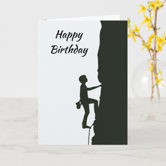 Rock, Mountain Climbing Climber Birthday Kaart (Gele Bloem)