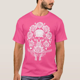 Rock Music 1980S 80S Glam Skeleton Rozen Skull Pis T-shirt