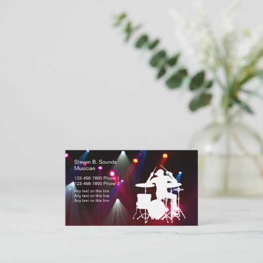 Rock Music Band Visitekaartjes (Staand voorkant)