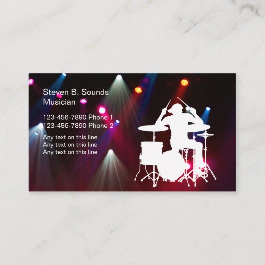 Rock Music Band Visitekaartjes (Voorkant)