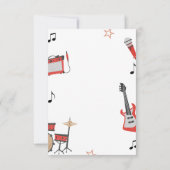 Rock Music Birthday Invitation Guitar and Drums Kaart (Achterkant)