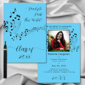 Rock Music Black Blue Foto Afstuderen Kaart