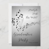 Rock Music Black & White Foto Afstudeerfeest Kaart (Voorkant)