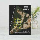 Rock Music Custom Foto 50e Verjaardagsfeest Kaart (Staand voorkant)