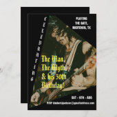 Rock Music Custom Foto 50e Verjaardagsfeest Kaart (Voorkant / Achterkant)