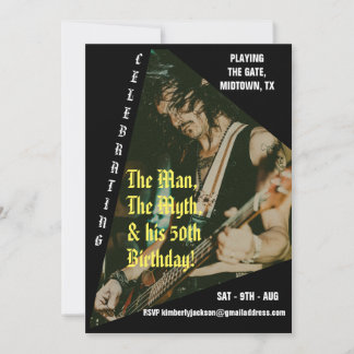 Rock Music Custom Foto 50e Verjaardagsfeest Kaart