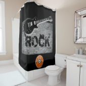 Rock Music guitar black showergordijn Douchegordijn (In situ)