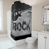 Rock Music guitar black showergordijn Douchegordijn (In situ)