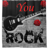 Rock Music guitar black showergordijn Douchegordijn (Voorkant)