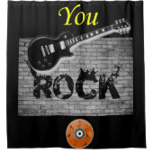Rock Music guitar black showergordijn Douchegordijn (Voorkant)