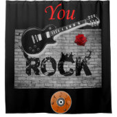 Rock Music guitar black showergordijn Douchegordijn (Voorkant)