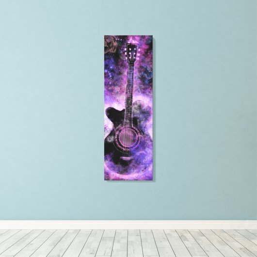 Rock Music Guitar Canvas Print Paars - Schilderen (Insitu (Houten vloer))