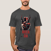 Rock music hand devil horns rock musician friend t-shirt (Voorkant)