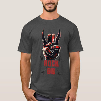 Rock music hand devil horns rock musician friend t-shirt