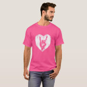 Rock Music Heart Rock on Hand Horns T-shirt (Voorkant volledig)