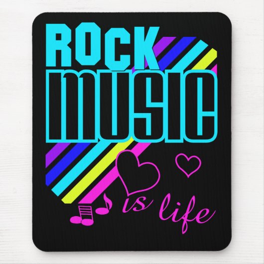 Rock Music mousepad Muismat (Voorkant)