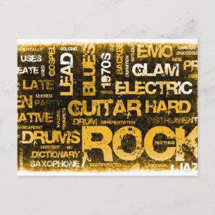 Rock Music Party Invitation as Poster Art Uitnodiging Briefkaart