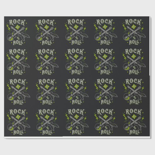 Rock Music Pattern Cadeaupapier (Vlak)