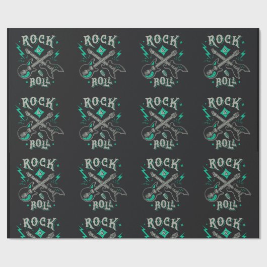 Rock Music Pattern Cadeaupapier (Vlak)