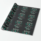 Rock Music Pattern Cadeaupapier (Uitgerold)
