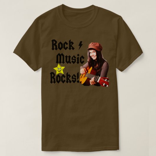 Rock Music Rocks Corny Classic Rock Gitaar T-shirt (Design voorkant)