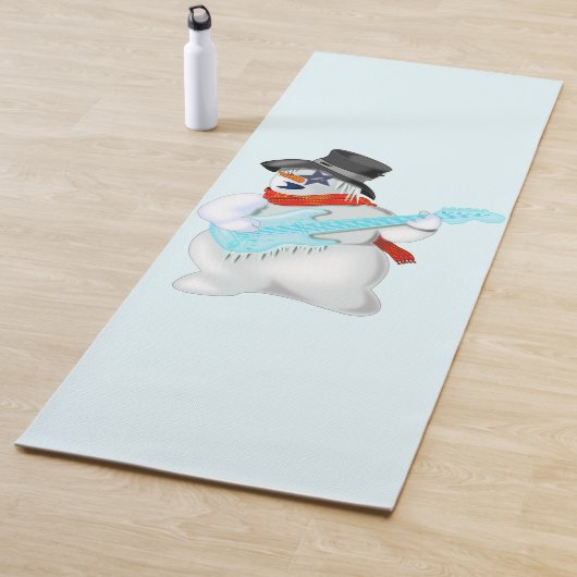 Rock Music Snowman met gitaar Funny Yoga Mat (In situ)