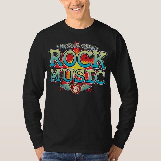 Rock Music Soul T-shirt met lange mouwen (Voorkant)