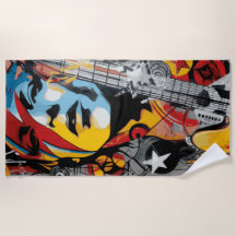 Rock Music Woman Guitar Pop Art Street Style